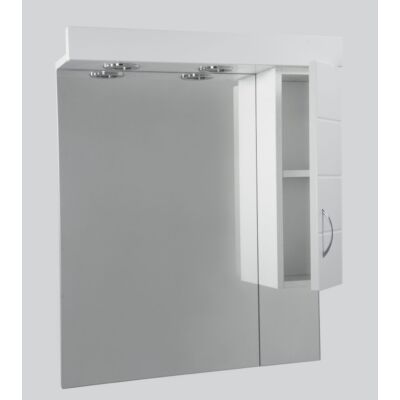 Hartyán Bútor STANDARD 55SZ MART fürdőszobai tükör polcos kis szekrénnyel - konnektoros, kapcsolós LED világítással SC55SZMART/PAN